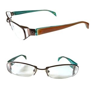 BEBE Beauty Mark Cinnamint Stylish Brown and Teal Women’s Eyeglasses